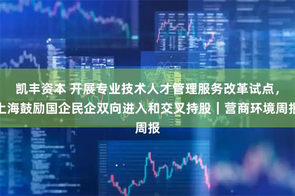 凯丰资本 开展专业技术人才管理服务改革试点，上海鼓励国企民企双向进入和交叉持股｜营商环境周报