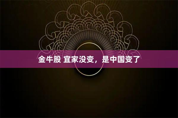 金牛股 宜家没变，是中国变了